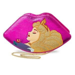 Disney Sleeping Beauty Princess Lips Danielle Nicole Crossbody Purse Pink